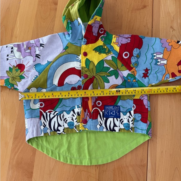 NWOT Inside Out Kids Reversible Jacket Hoodie Pants Noah's Ark Animals Elastic - Picture 5 of 16